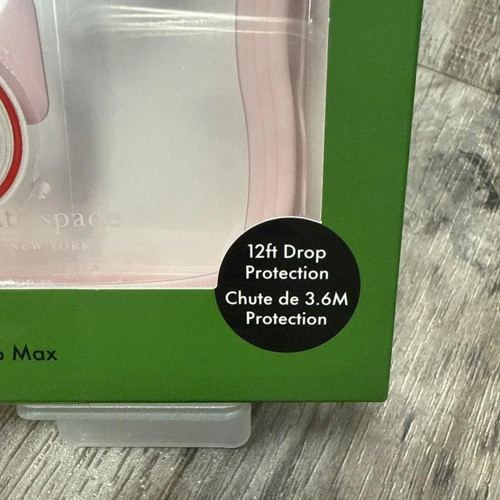 Kate Spade iPhone 16 Pro Max Case MagSafe Compatible Wavy Pink/Clear 12' Drop